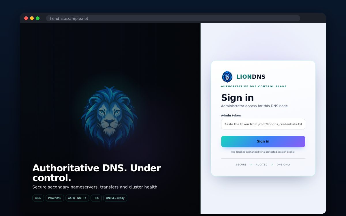 LionDNS — Sign-in